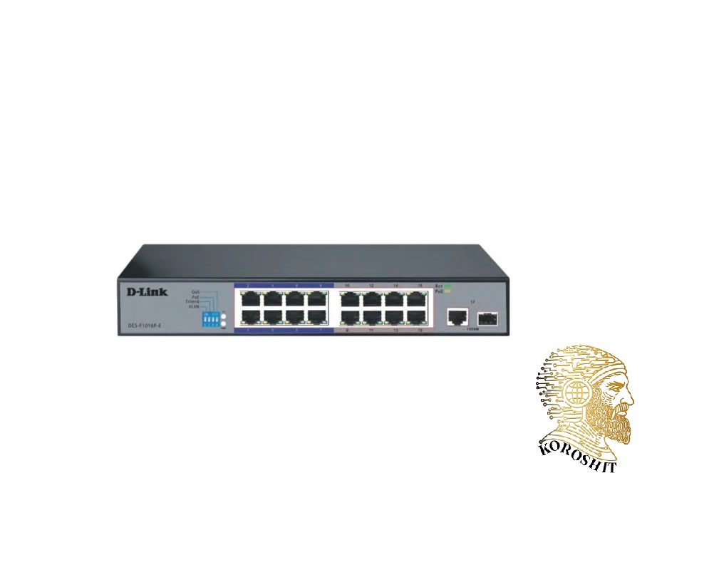 سوییچ ۱۶ پورت دی لینک مدل DES-F1016P-E